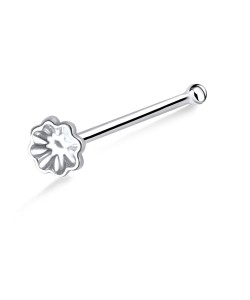 Flower Silver Bone Nose Stud NSKD-722